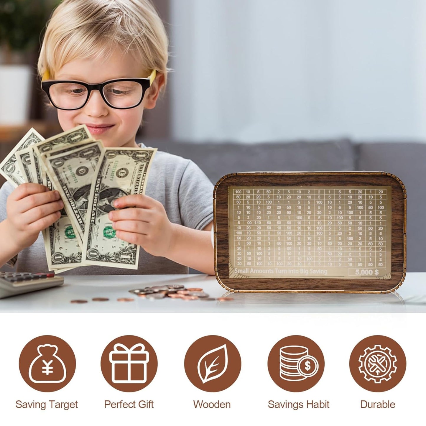 Vaultique™ ₹1 Lakh Saving Goal Money Bank